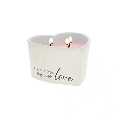 Kirkland's Heart Shaped Soy Wax Vanilla Candle In White