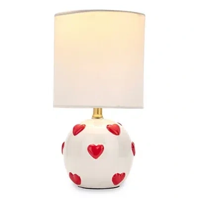Kirkland's Hearts Ceramic Table Lamp In White