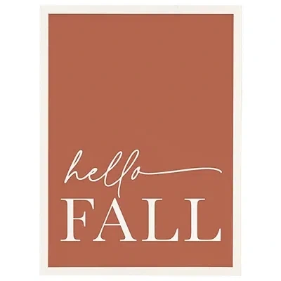 Kirkland's Hello Fall Framed Wall Plaque In Brown
