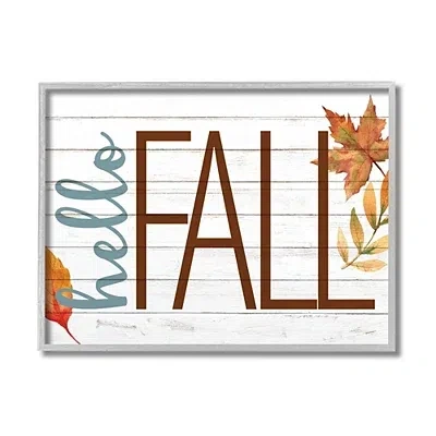 Kirkland's Hello Fall Wood Plank Framed Wall Art In Multi