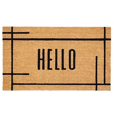 Kirkland's Hello Natural Linear Doormat In Multi