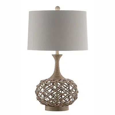 Kirkland's Hemp Rope Coastal Table Lamp In Brown