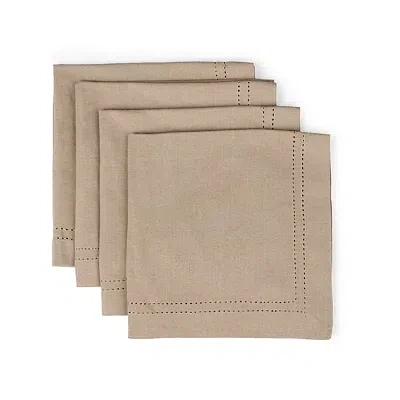 Kirkland's Hemstitch Cotton Napkins In Brown