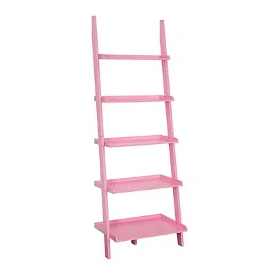 Kirkland's Heritage Pink Wood Ladder Bookshelf