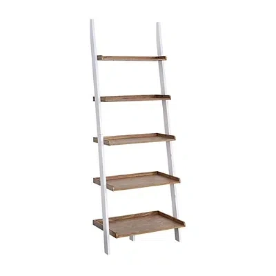 Kirkland's Heritage White Wood Ladder Bookshelf In Multi