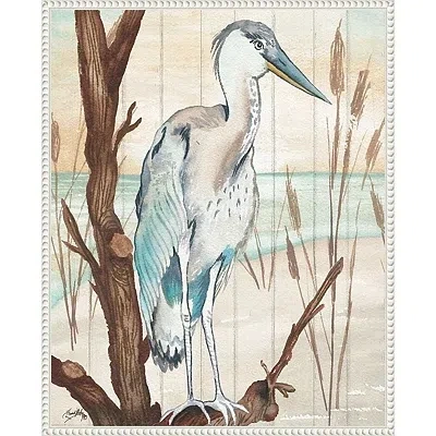 Kirkland's Heron On Branch Framed Canvas Art Print In Multi