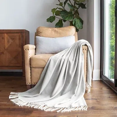 Kirkland's Herringbone Throw With Fringe In Gray