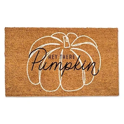 Kirkland's Hey There Pumpkin Outline Doormat In Multi