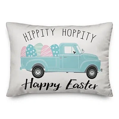 Kirkland's Hippity Hoppity Blue Truck Accent Pillow In Multi