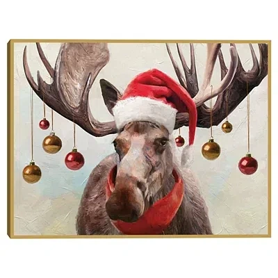 Kirkland's Holiday Moose Framed Art Print In Multi