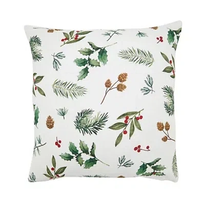 Kirkland's Holly And Pinecones Pillow In Multi