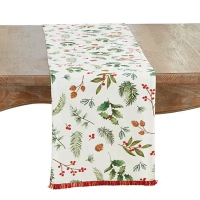 Kirkland's Holly And Pinecones Table Runner In Multi