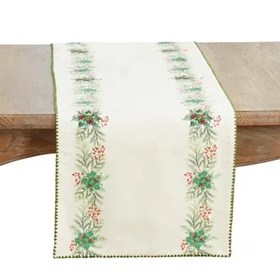 Kirkland's Holly Berry Border Christmas Table Runner In Multi