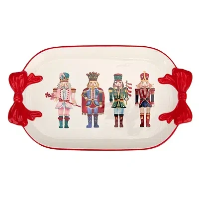 Kirkland's Holly Nutcracker Bow Serving Platter In Multi