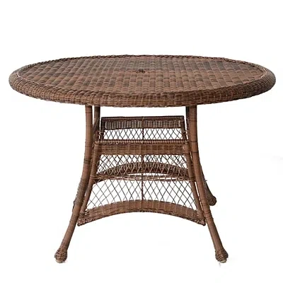 Kirkland's Honey Resin Wicker Round Dining Table In Brown