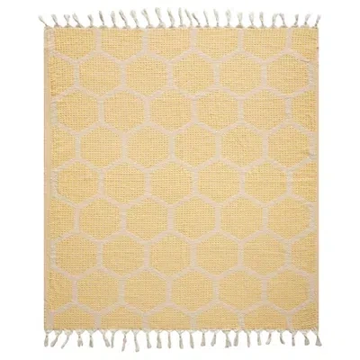 Kirkland's Honeycomb Cotton Throw In Yellow