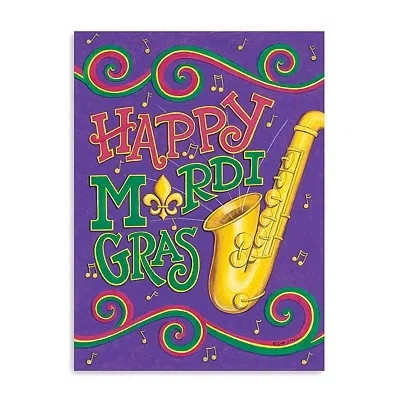 Kirkland's Hooray Musical Mardi Gras Canvas Art Print In Gold