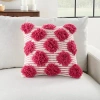 Kirkland's Hot Pink Tufted Pom Poms Throw Pillow In Pink