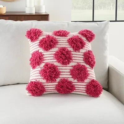 Kirkland's Hot Pink Tufted Pom Poms Throw Pillow