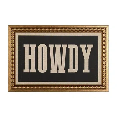 Kirkland's Howdy Linen Framed Wall Plaque In Multi
