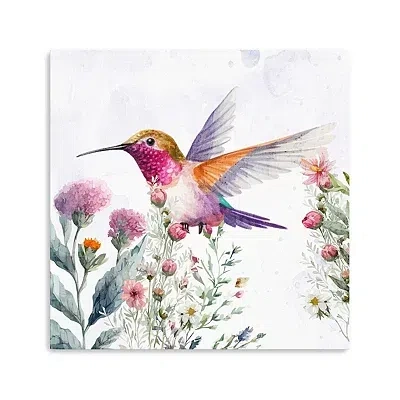 Kirkland's Hummingbird Wildflower Ii Canvas Art Print In Multi