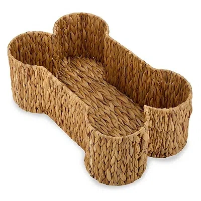 Kirkland's Hyacinth Dog Bone Basket In Brown