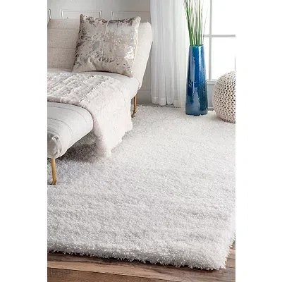 Kirkland's Iliza Shag Area Rug In White