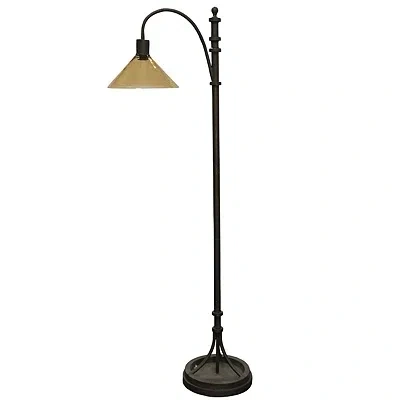 Kirkland's Industrial Floor Lamp With Glass Shade In Multi