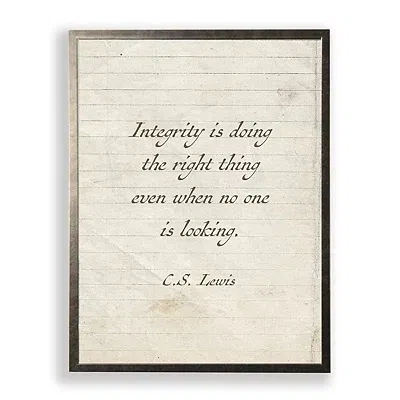 Kirkland's Integrity Is Doing The Right Thing Wall Plaque In White