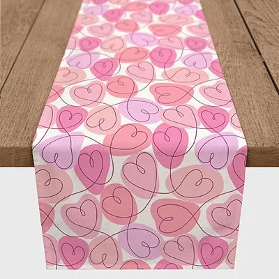 Kirkland's Interconnected Hearts Table Runner In Pink