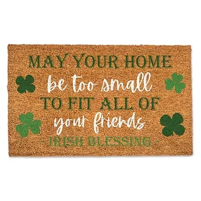 Kirkland's Irish Blessing Shamrock Doormat In Multi