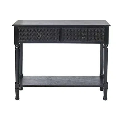 Kirkland's Irma Black Textured Drawers Console Table