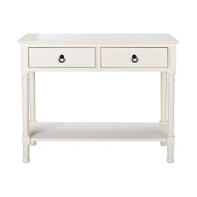Kirkland's Irma White Textured Drawers Console Table