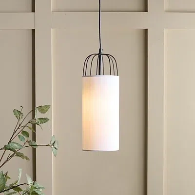 Kirkland's Iron Cylinder Modern Pendant Light In White