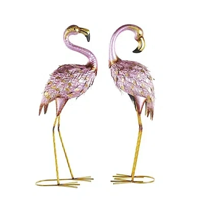 Kirkland's Iron Flamingo Statues In Multi