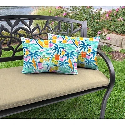 Kirkland's Island Waves Outdoor Lumbar Pillows In Multi