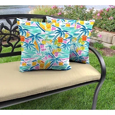 Kirkland's Island Waves Outdoor Pillows In Multi