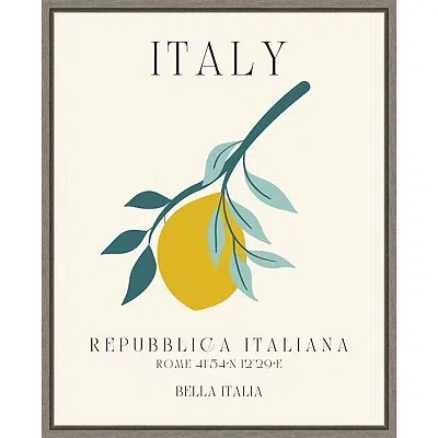 Kirkland's Italy Lemon Poster Framed Canvas Art Print In Multi