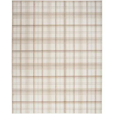 Kirkland's Ivory Plaid Grafix Area Rug In Brown