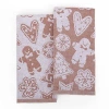 Kirkland's Jacquard Gingerbread Kitchen Towels In Brown