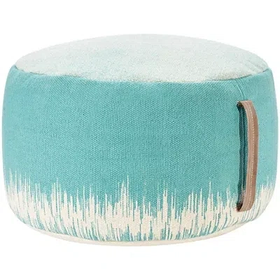 Kirkland's Jagged Linear Pouf With Handle In Blue