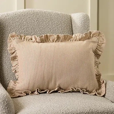 Kirkland's Jane Striped Ruffle Lumbar Pillow In Multi
