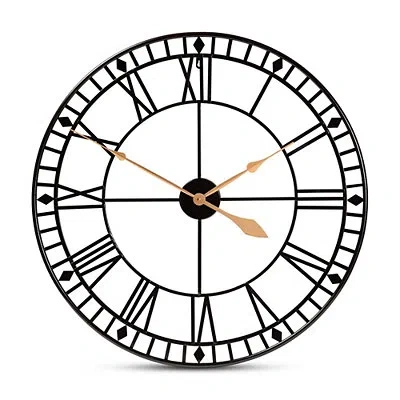 Kirkland's Janette Black Metal Wall Clock In Multi