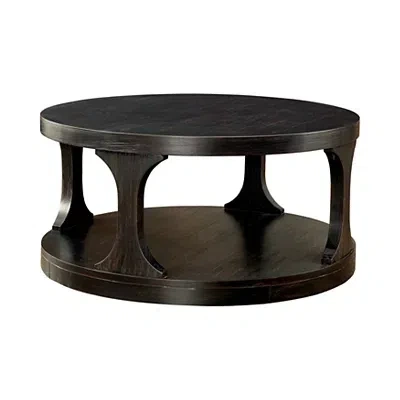 Kirkland's Jarrod Antique Wood Grain Shelf Coffee Table In Black