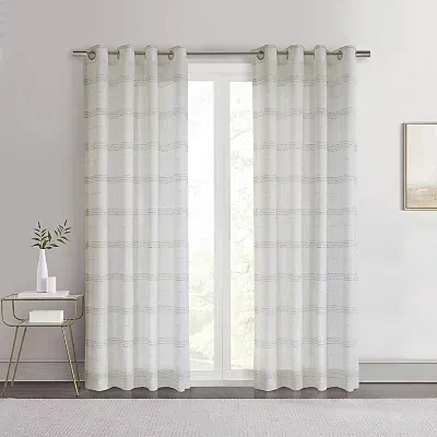 Kirkland's Jasper Sheer White Grommet Curtain Panel