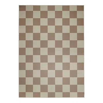 Kirkland's Jaya Natural Checkered Washable Area Rug In Brown