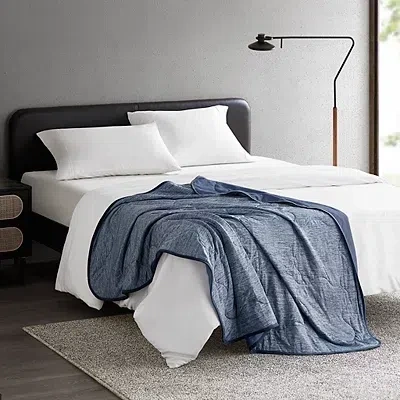 Kirkland's Jersey Knit Cooling Throw In Blue