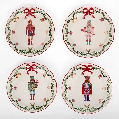 Kirkland's Jolly Nutcracker Wavy Salad Plates In Multi
