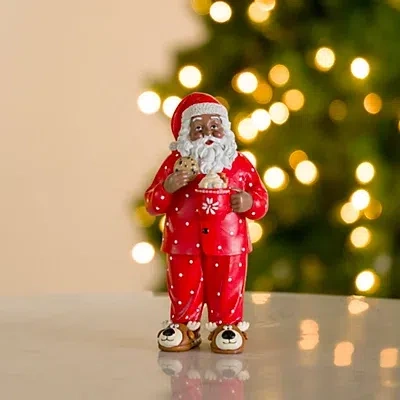 Kirkland's Jolly Santa In Pajamas Decoration In Red