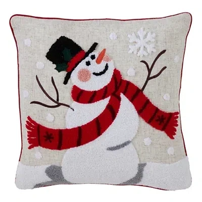 Kirkland's Jolly Snowman Christmas Pillow In Multi